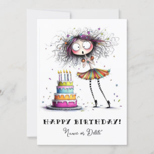 *_* 1 1 PHOTO NAME Birthday Personalise Whimsical Invitation