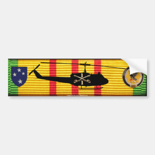 1/1st Cav. 23rd Inf. Div. UH-1 Huey on VSM Ribbon Bumper Sticker