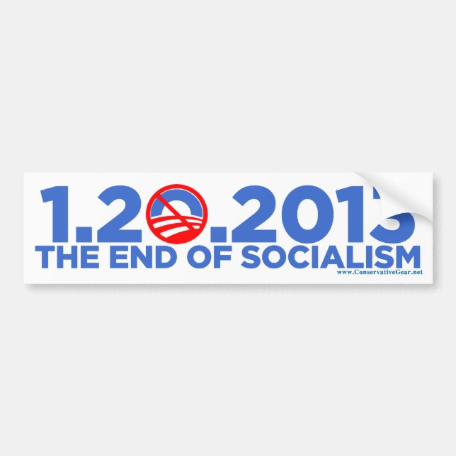 1.20.2013 The End of Socialism Bumper Sticker (Front)