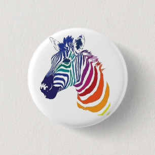 1.25" Badge - Rainbow Zebra