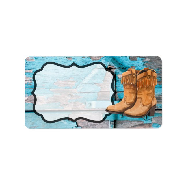 1.25"x2.75" Business Mailing Addres Label Blue Woo (Front)