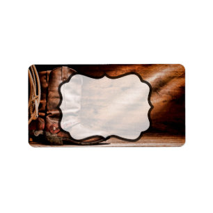 1.25"x2.75" Business Mailing Addres Label Cowboy B