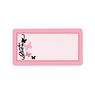 1.25"x2.75" Butterfly Zebra Print Mailing Address Label