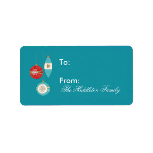 1.25"x2.75" Christmas Ornament Stick On Gift Tag