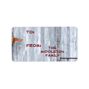 1.25"x2.75" Christmas XMAS White Wash Wood Barn Do Label