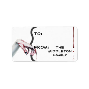 1.25"x2.75" Christmaszombie blood drip vampire Got Label