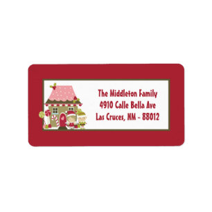 1.25"x2.75" Gingerbread House Mailing Address Labe Label