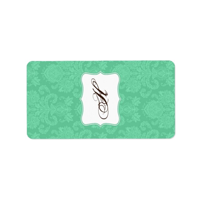 1.25"x2.75" Hershey's Miniature Mint White Damask Label (Front)