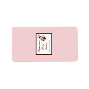 1.25"x2.75" Hershey's Miniature Pink Ladybug Label