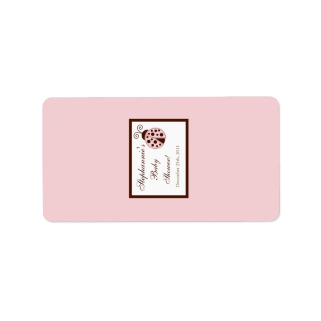 1.25"x2.75" Hershey's Miniature Pink Ladybug Label (Front)