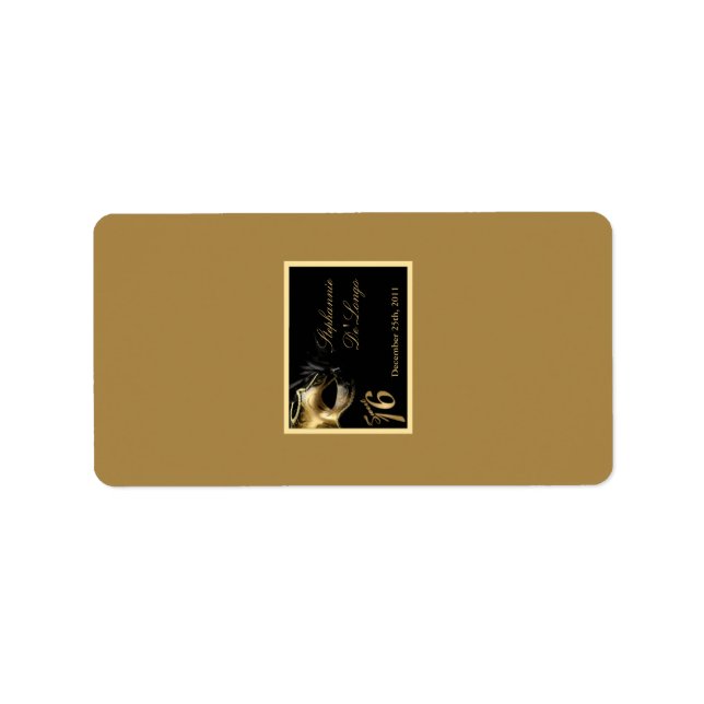 1.25"x2.75" Hershey's Miniature Sweet 16 Gold Label (Front)
