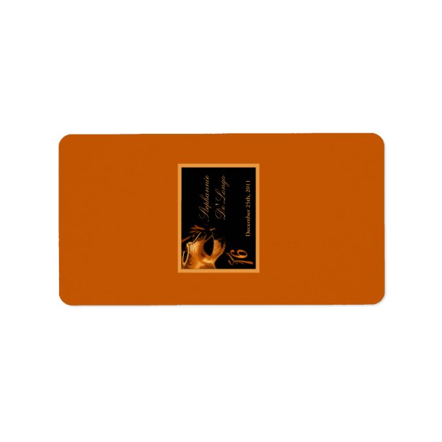 1.25"x2.75" Hershey's Miniature Sweet 16 orange Label (Front)