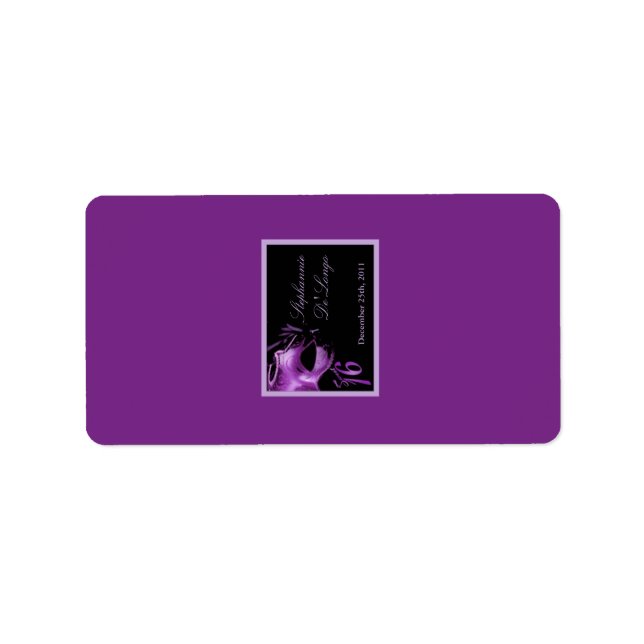 1.25"x2.75" Hershey's Miniature Sweet 16 Purple Label (Front)
