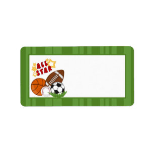 1.25"x2.75" Mailing Address All-Star Green Label