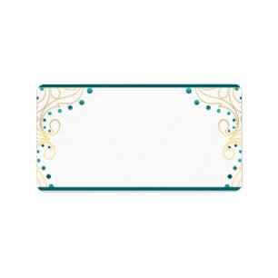 1.25" x2.75" Mailing Address Arabian Teal Label