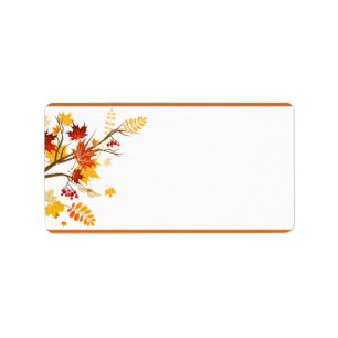 1.25"x2.75" Mailing Address Autumn Branch Leaves Label