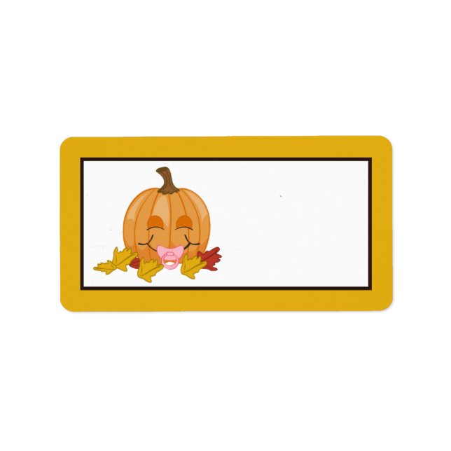 1.25"x2.75" Mailing Address Autumn Fall Pumpkin Ba Label (Front)