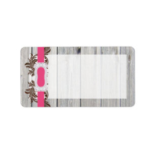 1.25"x2.75" Mailing Address Barn Wood Diamond Label