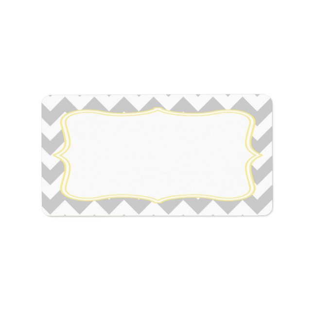 1.25"x2.75" Mailing Address Chevron Stripe Grey Label (Front)