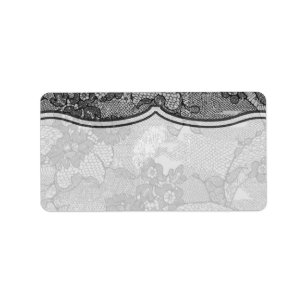 1.25"x2.75" Mailing Address Country Black Lace Pri Label