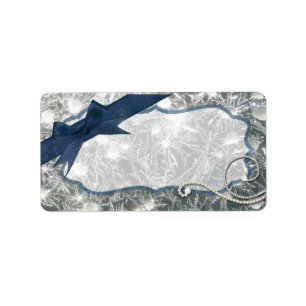 1.25"x2.75" Mailing Address Cracked Ice Winter Label