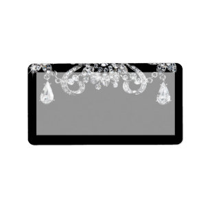 1.25"x2.75" Mailing Address Diamond Jewellery Neck Label