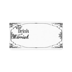1.25"x2.75" Mailing Address Eat Drink Be Married Label