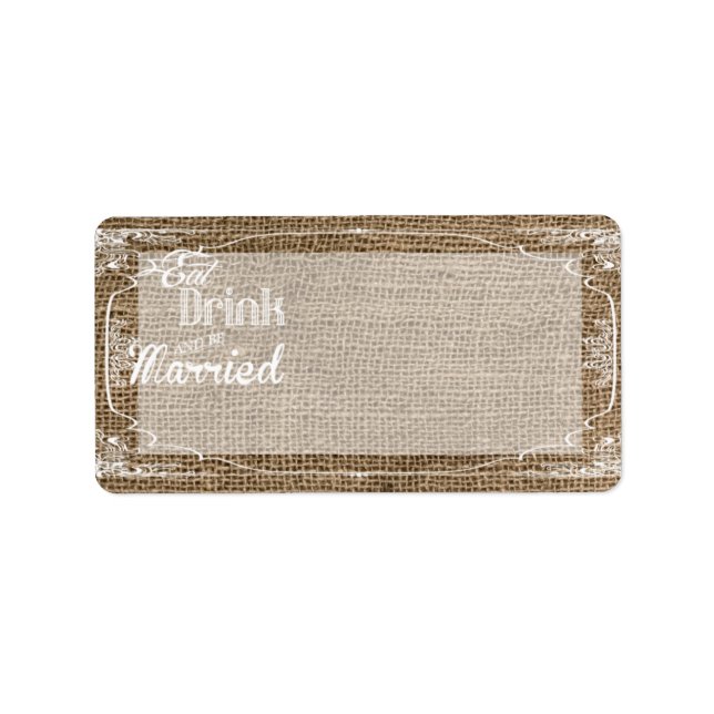 1.25"x2.75" Mailing Address Eat Drink Be Married Label (Front)