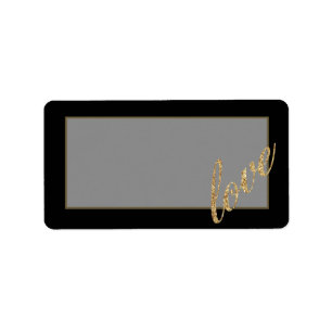 1.25"x2.75" Mailing Address Gold Foil Glitter Love Label