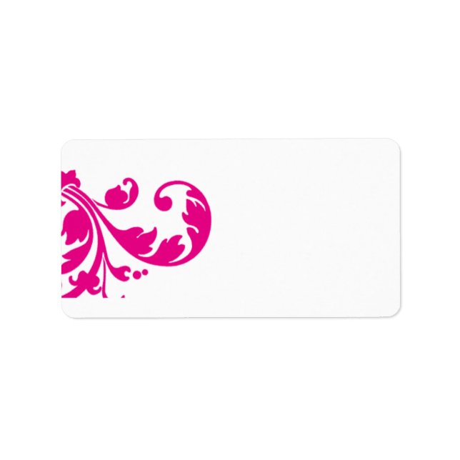1.25"x2.75" Mailing Address Hot Pink Floral Label (Front)
