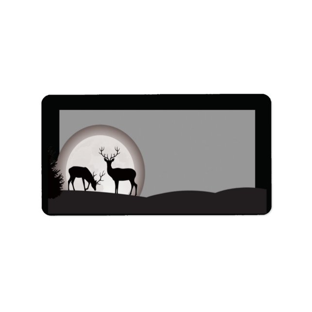 1.25"x2.75" Mailing Address Hunters Moon Deer Buck Label (Front)