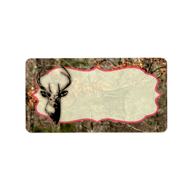1.25"x2.75" Mailing Address Hunting Deer Buck Head Label (Front)