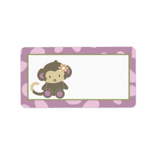 1.25"x2.75" Mailing Address Jacana Girl Jungle Zoo Label