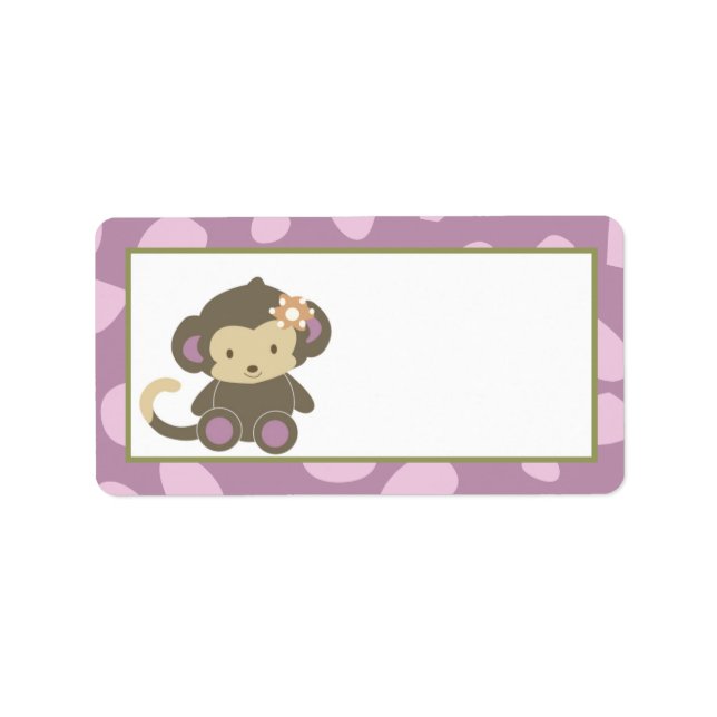 1.25"x2.75" Mailing Address Jacana Girl Jungle Zoo Label (Front)