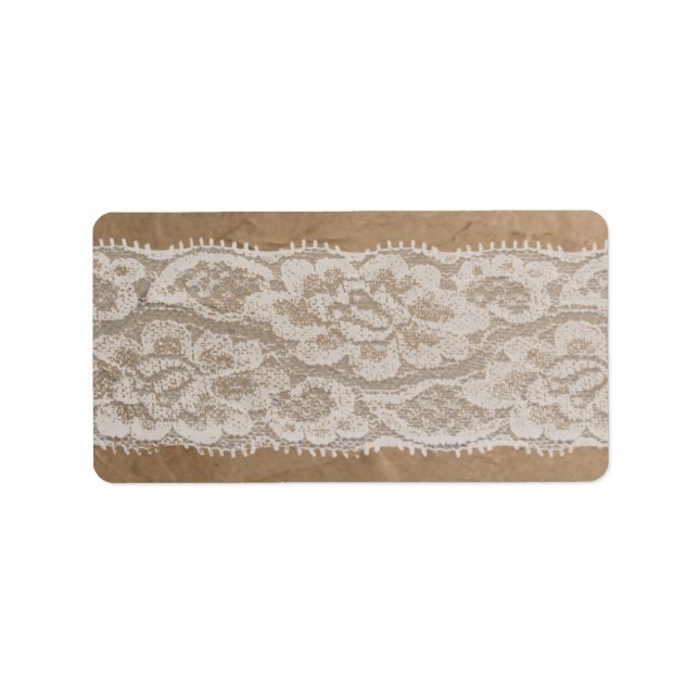 1.25"x2.75" Mailing Address Kraft Paper Bag Lace Label (Front)