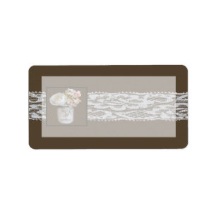 1.25"x2.75" Mailing Address Mason Jars with Roses Label