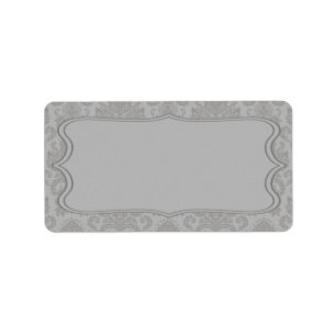 1.25"x2.75" Mailing Address Modern Grey Damask Lac Label