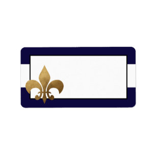 1.25"x2.75" Mailing Address Modern Stripe Navy Label