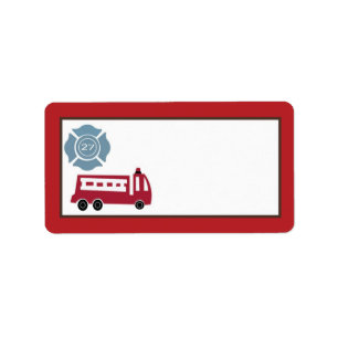 1.25"x2.75" Mailing Address Nojo Fire Engine Label
