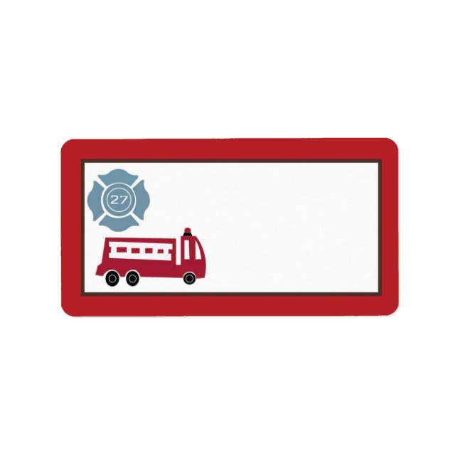 1.25"x2.75" Mailing Address Nojo Fire Engine Label (Front)