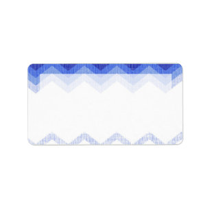 1.25"x2.75" Mailing Address Ombre Blue Chevron Label