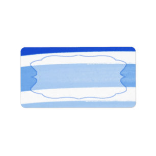 1.25"x2.75" Mailing Address Ombre Stripe Blue Line Label