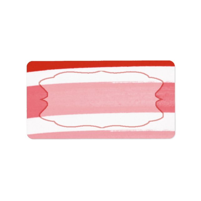 1.25"x2.75" Mailing Address Ombre Stripe Red Label (Front)