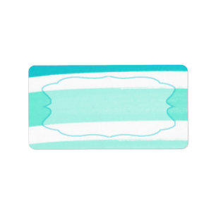 1.25"x2.75" Mailing Address Ombre Stripe Teal Label