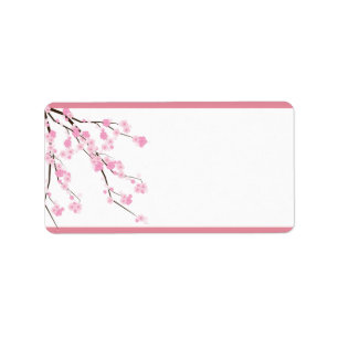 1.25"x2.75" Mailing Address Pink Cherry Blossom Label