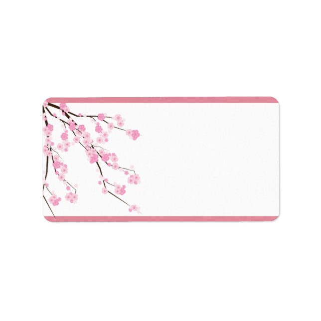 1.25"x2.75" Mailing Address Pink Cherry Blossom Label (Front)
