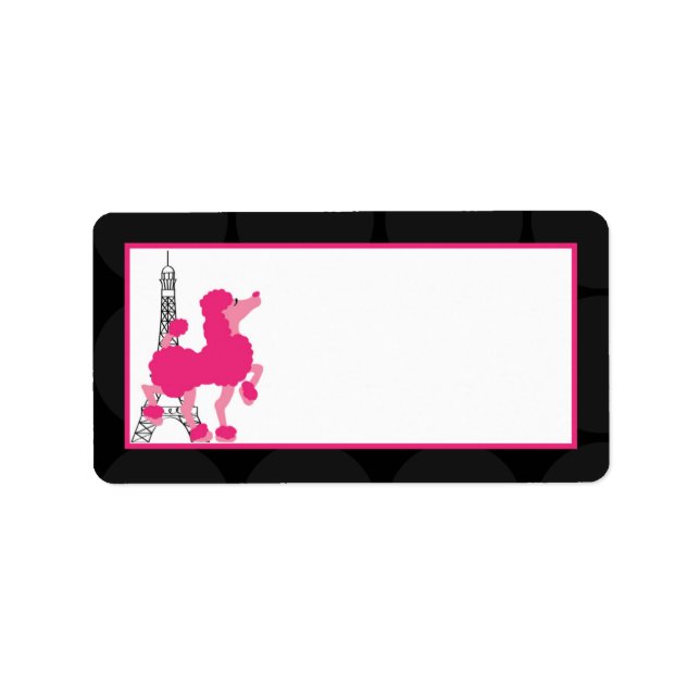 1.25"x2.75" Mailing Address Pink Poodle Paris Label (Front)