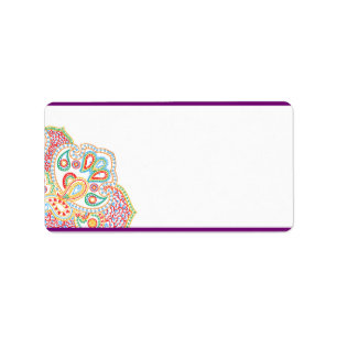 1.25" x2.75" Mailing Address Purple Palace India Label