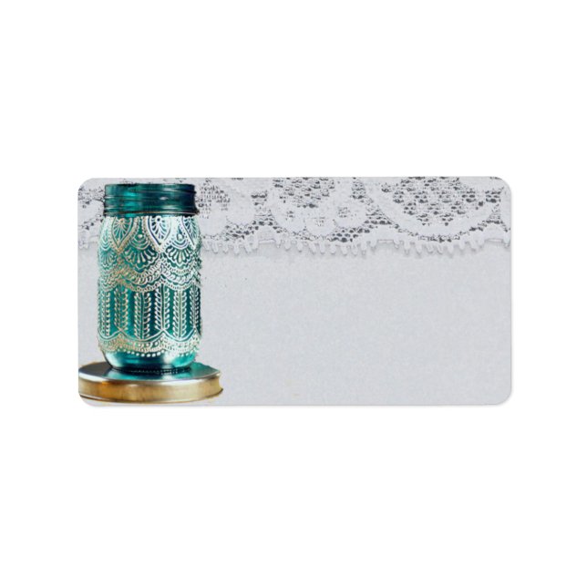 1.25"x2.75" Mailing Address Rustic Mason Jar Label (Front)