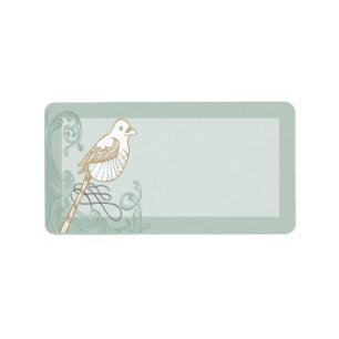 1.25"x2.75" Mailing Address Vintage Bird Couple Label